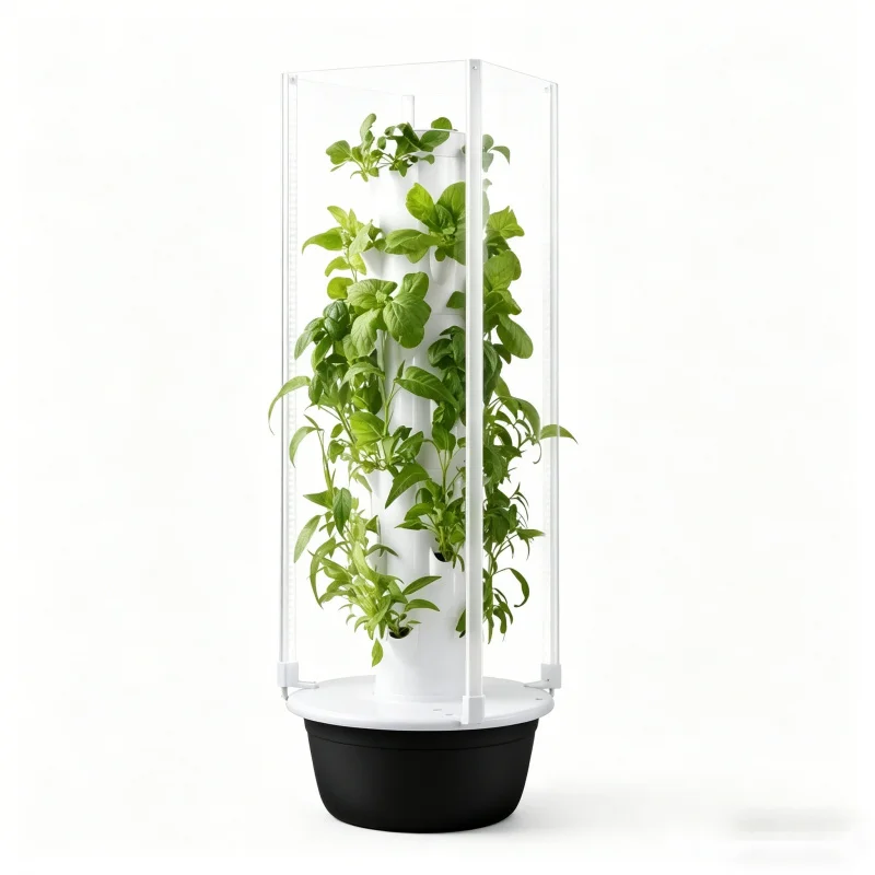 Smart Garden Vertical Planter - สวนปลูกผักไฮโดรโปนิกส์แนวตั้ง 5 ชั้น พร้อมไฟปลูกพืช สำหรับปลูกสมุนไพรและผักในบ้าน ระบบปลูกแบบไร้ดิน