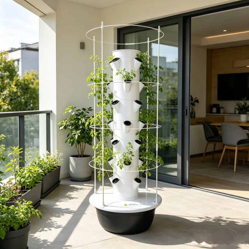 Smart Garden Vertical Planter - ระบบปลูกผักไฮโดรโปนิกส์แบบ 9 ชั้น พร้อมโครงตาข่ายสำหรับปลูกผักแนวตั้งอัจฉริยะ สำหรับสวนในบ้าน